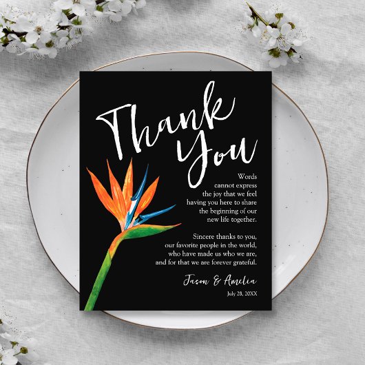Bird of Paradise Floral Wedding Bord Dank u Flyer