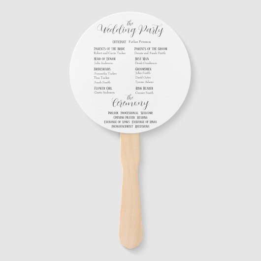 Bird of Paradise Floral Wedding Ceremony Programma Handwaaier (Achterkant)