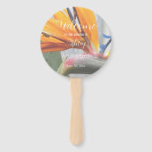 Bird of Paradise Floral Wedding Ceremony Programma Handwaaier (Voorkant)