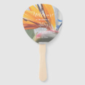 Bird of Paradise Floral Wedding Ceremony Programma Handwaaier (Voorkant)