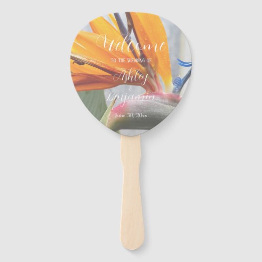 Bird of Paradise Floral Wedding Ceremony Programma Handwaaier (Voorkant)