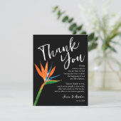 Bird of Paradise Floral Wedding Receptie Bord Bedankkaart (Staand voorkant)