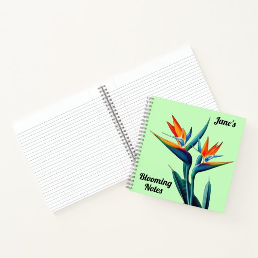 Bird of Paradise Flower gepersonaliseerd Notitieboek (Binnen)