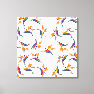 Bird of paradise flower pattern canvas afdruk