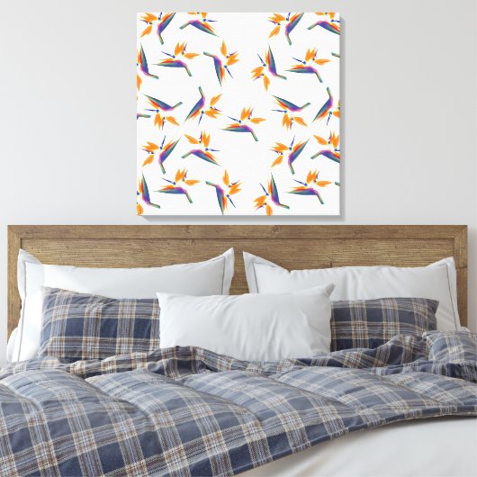 Bird of paradise flower pattern canvas afdruk (Insitu (Slaapkamer))