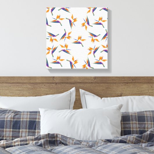 Bird of paradise flower pattern canvas afdruk (Insitu (Slaapkamer))