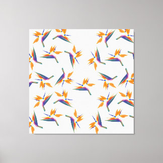Bird of paradise flower pattern canvas afdruk