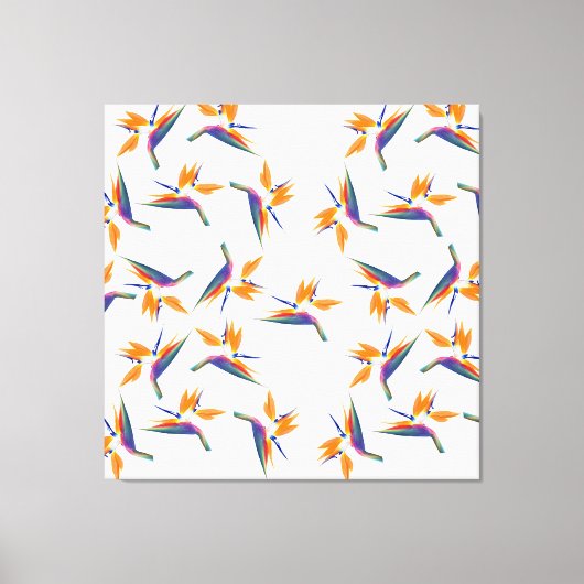 Bird of paradise flower pattern canvas afdruk (Voorkant)