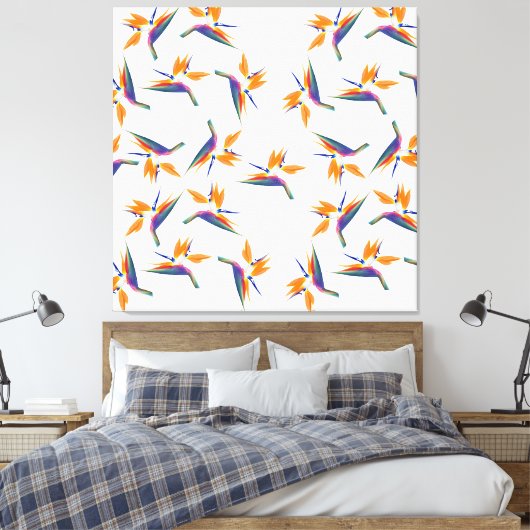 Bird of paradise flower pattern canvas afdruk (Insitu (Slaapkamer))
