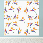 Bird of paradise flower pattern canvas afdruk (Insitu (Houten vloer))
