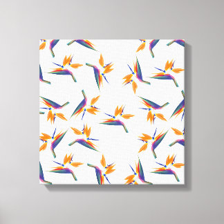 Bird of paradise flower pattern canvas afdruk