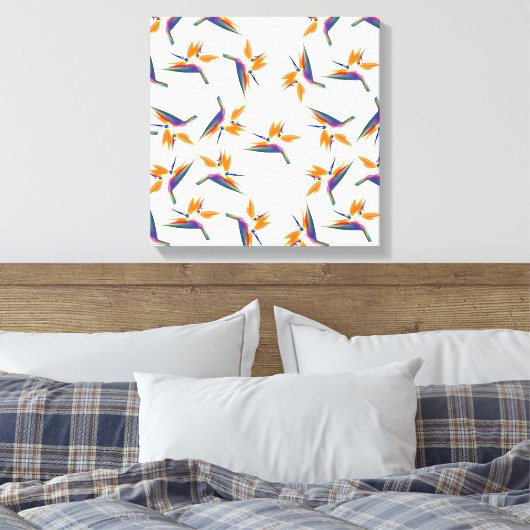 Bird of paradise flower pattern canvas afdruk (Insitu (Slaapkamer))