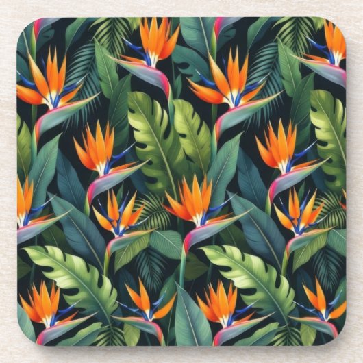Bird of Paradise Flower Pattern Coasters Bier Onderzetter (Voorkant)