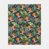 Bird of Paradise Flower Pattern Fleece Deken (Voorkant)