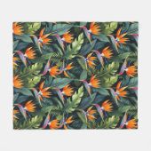 Bird of Paradise Flower Pattern Fleece Deken (Voorkant (Horizontaal))