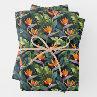 Bird of Paradise Flower Pattern Inpakpapier Vel