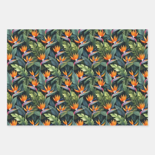 Bird of Paradise Flower Pattern Inpakpapier Vel (Voorkant)