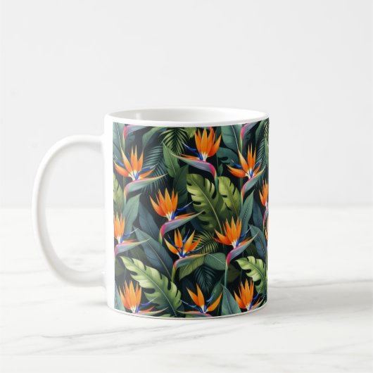Bird of Paradise Flower Pattern Koffiemok (Links)