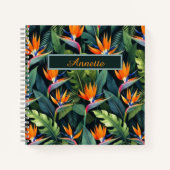 Bird of Paradise Flower Pattern Personalized Notitieboek (Voorkant)