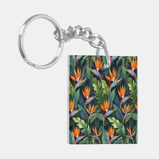 Bird of Paradise Flower Pattern Sleutelhanger (Voorkant Links)
