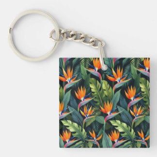 Bird of Paradise Flower Pattern Sleutelhanger