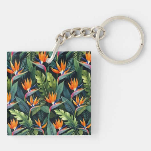 Bird of Paradise Flower Pattern Sleutelhanger (Achterkant)
