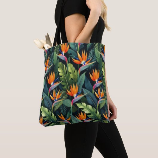 Bird of Paradise Flower Pattern Tote Bag (Dichtbij)