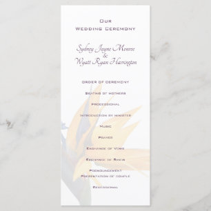 Bird of paradise Flower Wedding Programme Tall Programmakaart