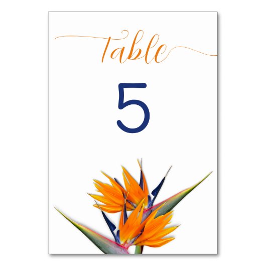 Bird of Paradise Flowers Tafelnummer Kaarten (Voorkant)