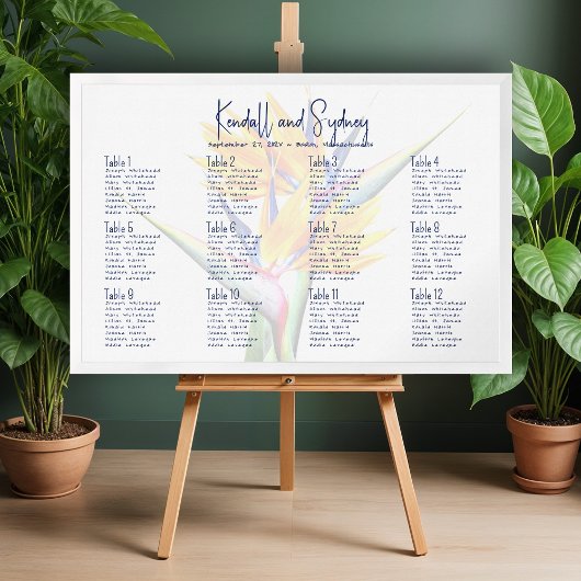Bird of Paradise Hawaiian Wedding Zittingkaart Poster