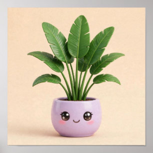 Bird of Paradise Kawaii Binnenhuisplant Poster