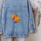 Bird of Paradise Maid of Honor Hawaiian Flowers Denim Jacket