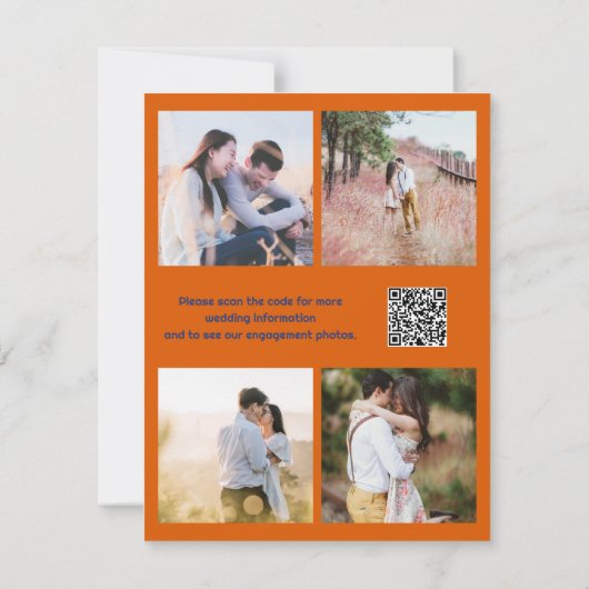 Bird of Paradise Multi-foto bruiloft aankondiging (Achterkant)