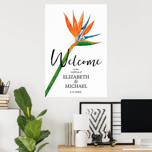 Bird of Paradise op bruiloft welkom Poster