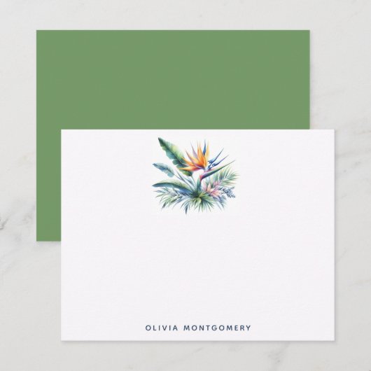 Bird of Paradise Plant Tropical Personal Notitiekaartje (Voorkant / Achterkant)