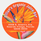 Bird of Paradise Retouradres Ronde Stickers (Voorkant)