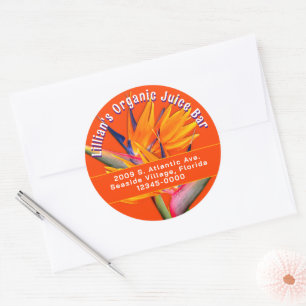Bird of Paradise Retouradres Ronde Stickers