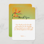 Bird of Paradise Tropical Floral Dank je kaart (Voorkant / Achterkant)