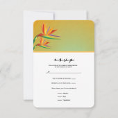 Bird of Paradise Tropical Floral RSVP-kaart RSVP Kaartje (Voorkant)