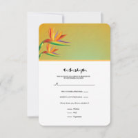 Bird of Paradise Tropical Floral RSVP-kaart