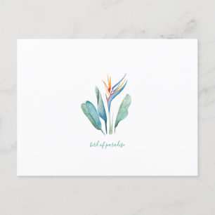 Bird of Paradise Tropical Watercolor Postcard Feestdagenkaart