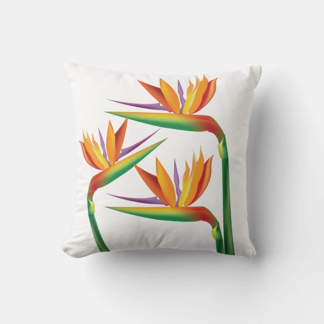 Bird of Paradise Tropische Bloem Kussen (Voorkant)