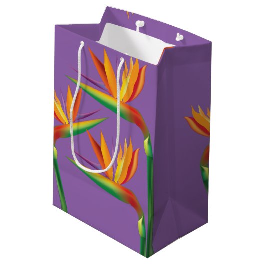 Bird of Paradise Tropische Bloemenfeest Gift Bag Medium Cadeauzakje (Achterkant Gekanteld)