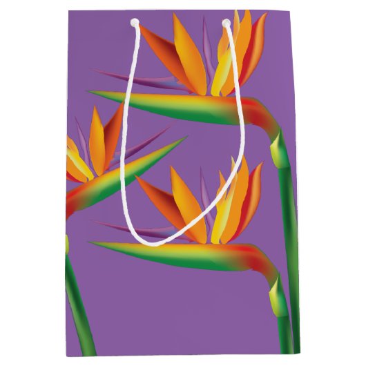 Bird of Paradise Tropische Bloemenfeest Gift Bag Medium Cadeauzakje (Voorkant)