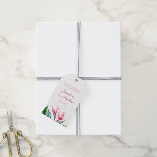Bird of Paradise Tropische bruiloft gunst Labels Cadeaulabel (Met Touw)