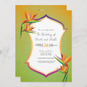 Bird of Paradise Tropische bruiloft uitnodigingen (Voorkant / Achterkant)