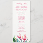 Bird of Paradise Tropische huwelijksprogramma's Programmakaart (Achterkant)