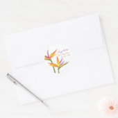 Bird of Paradise Trouwstickers Ronde Sticker (Envelop)