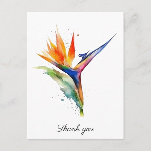 Bird of Paradise Watercolor, custom Briefkaart (Voorkant)