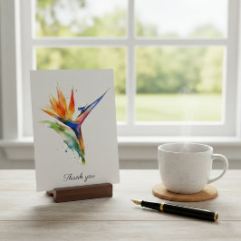 Bird of Paradise Watercolor, custom Briefkaart